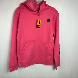 carhartt girls pink long sleeve graphic sweatshirt Size XL 14